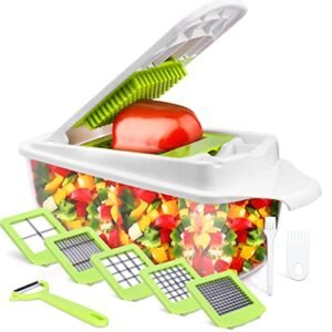 Food Dicer Chopper 5 Blades, Onion Dicer Chopper, Fruit and Veggie and Vegetables Chopper, Food Prep, Light Green