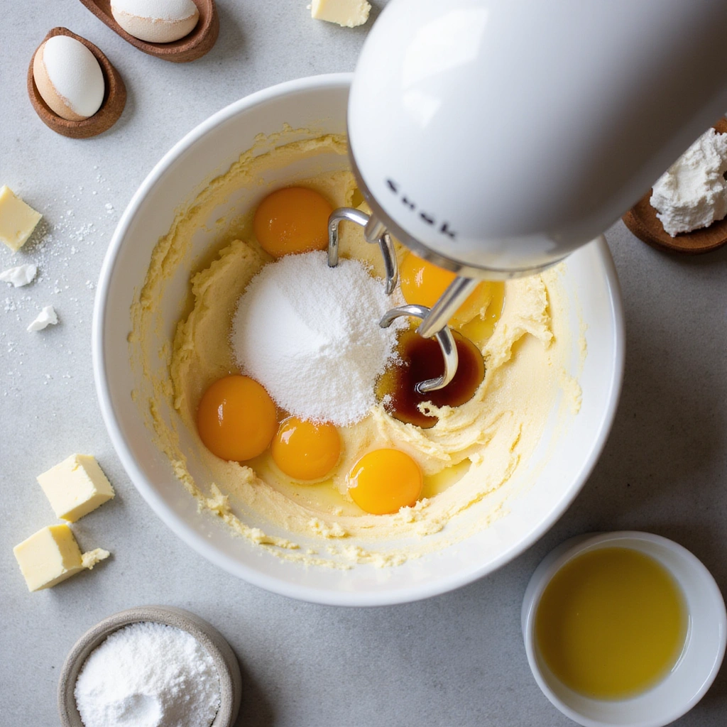 How to Make a Simple White Cake: Fluffy, Delicious, and Perfect for Any Occasion - Step 3: Add Eggs and Vanilla