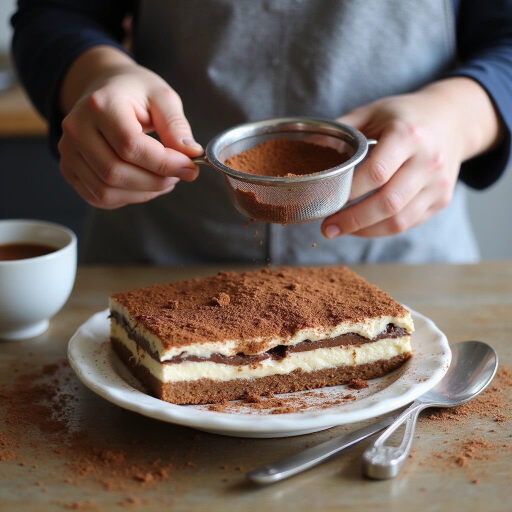 How to Make the Best Classic Tiramisu: A Layered Coffee Delight - Step 11: Dust with Cocoa Powder