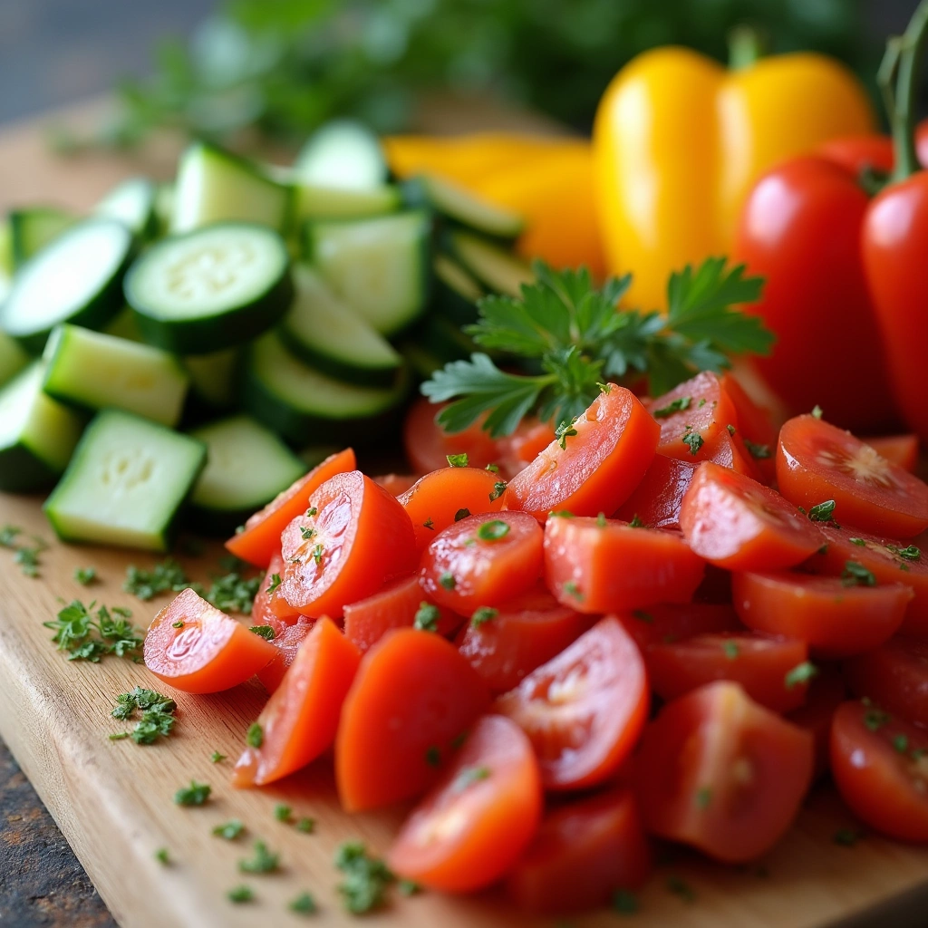 Mediterranean Chickpea Salad: A Protein-Packed, Flavorful Dish - Step 2: Chop Vegetables