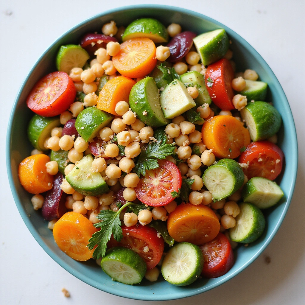 Mediterranean Chickpea Salad: A Protein-Packed, Flavorful Dish - Step 5: Add the Chopped Vegetables