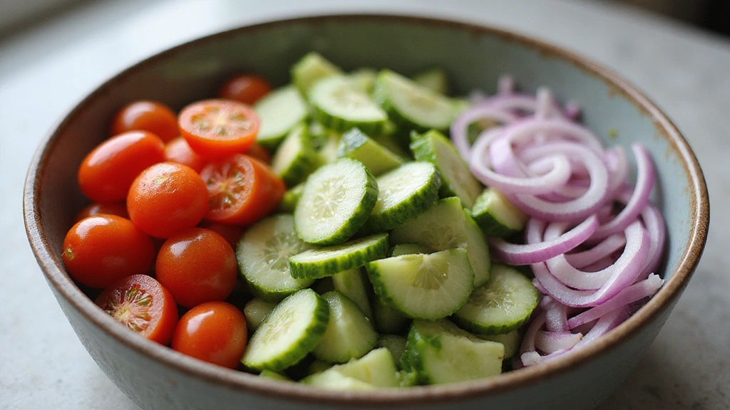 Mediterranean Couscous Salad with Chickpeas and Tahini Dressing - Step 2: Chop Vegetables