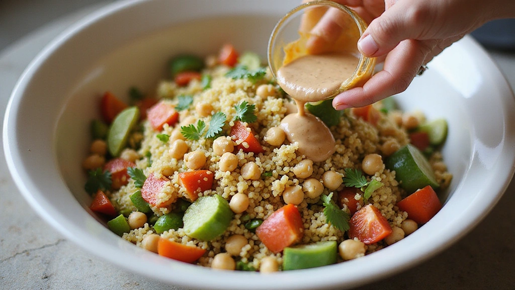 Mediterranean Couscous Salad with Chickpeas and Tahini Dressing - Step 4: Mix Salad Ingredients