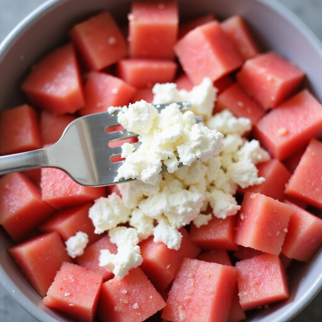 Refreshing Watermelon Feta Salad: The Ultimate Summer Treat - Step 3: Crumble the Feta