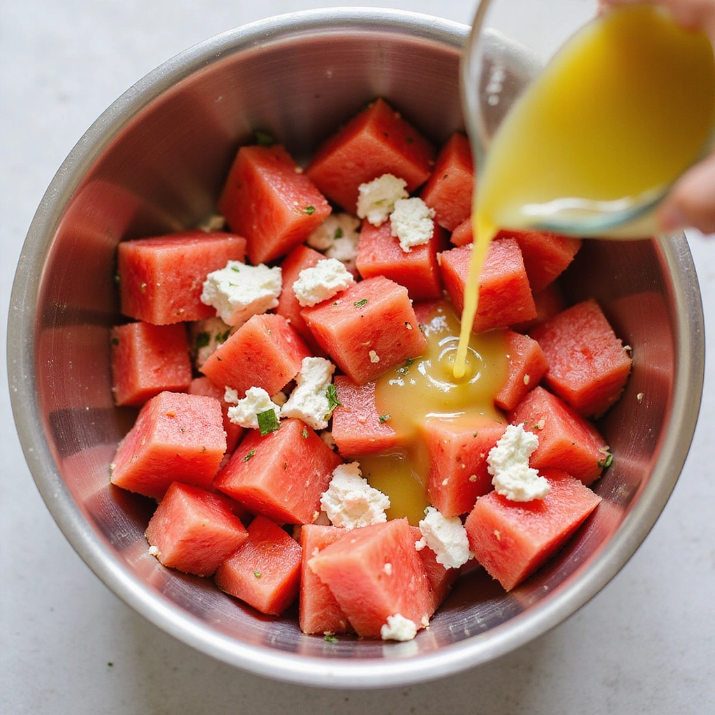 Refreshing Watermelon Feta Salad: The Ultimate Summer Treat - Step 5: Combine Ingredients