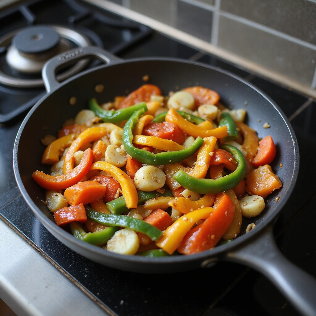 Vegan Lentil Tacos: Quick, Easy, and Satisfying Meal Prep - Step 3: Sauté Vegetables