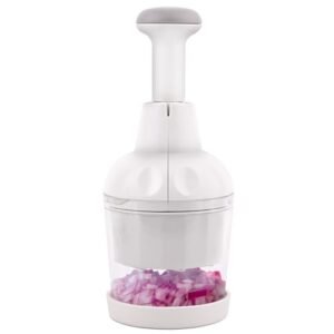 Vegetable Chopper, Food Chopper Manual Hand, Onion, Salad, Garlic, Nut & Veggie Cutter, Dishwasher Safe, White