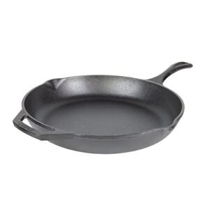Lodge Chef Collection 12-Inch Cast Iron Skillet - Cast Iron Pan for Cooking, Frying & More - Camp Frying Pan for Open Fire, Stovetop, Oven, & Grill