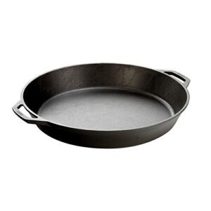 Lodge 17 Inch Pre-Seasoned Cast Iron Skillet - Dual Assist Handles - Use in the Oven, on the Stove, on the Grill, or Over a Campfire - Black
