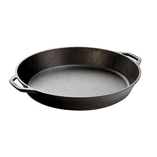 Lodge 17 Inch Pre-Seasoned Cast Iron Skillet - Dual Assist Handles - Use in the Oven, on the Stove, on the Grill, or Over a Campfire - Black