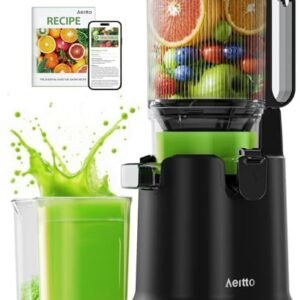 Cold Press Juicer, 5.8" Extra Large Feed Chute Slow Masticating Juicer Machines, High Juice Yield, Fit Whole Vegetables & Fruits, Professional Juice Maker,Self Feeding, Easy to Clean
