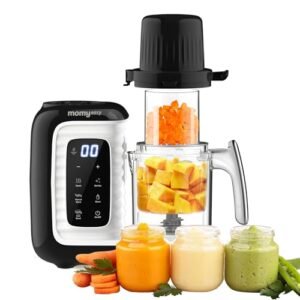 MOMYEASY Baby Food Maker, Multifunction Processor Chopper Grinder, Baby Food Steamer and Puree Blender in-One, with Bottle Warmer, Auto Cooking & Grinding with Touch Control Panel