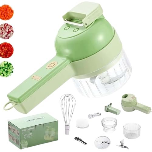 Slice Ease Electric Chopper, 2025 New Upgrade 4 In 1 Sliceease Vegetable Chopper Electric With 800mah Battery for Fruit Slicer, Meat Grinder, Egg Whisk, Kitchen Cooking, Garlic, Peppers, Onions