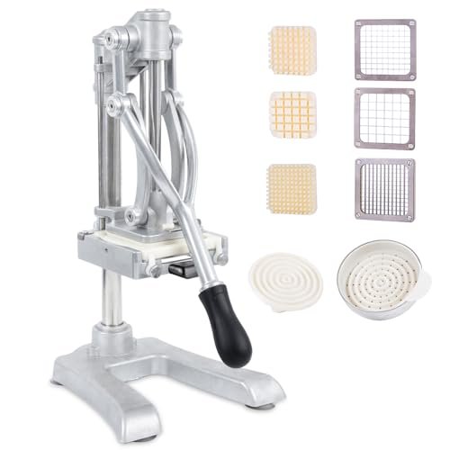 BotaBay Commercial Vegetable Fruit Chopper, Hand Press Juicer, Professional Citrus Juicer for Lime Lemon, Stainless Steel Food Dicer French Fry Cutter Slicer 1/4″ & 3/8″ & 1/2" Blade