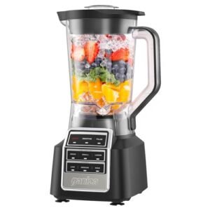Ganiza Professional Smoothie Blender, Blenders for Smoothies with 1800 Peak Watts & 8 Auto Programs for Frozen Fruits & Ice, 64-oz Large Blender for Shakes and Smoothies (Black)