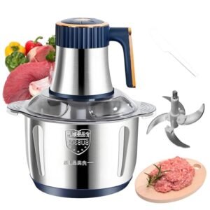 Electric Food chopper, Food Processors, Meat Grinder, 800W, 18/10 Stainless Steel, 3L Capacity,Vegetable Chopper,5-key Buttons,Quadruple-Layer 4 Blades,Suitable For Food processing and Chopping