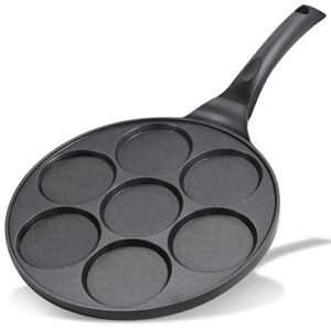 KRETAELY Nonstick Pancake Pan Pancake Griddle With 7-mold Design Mini Pancake Maker With PFOA Free Coating-Black
