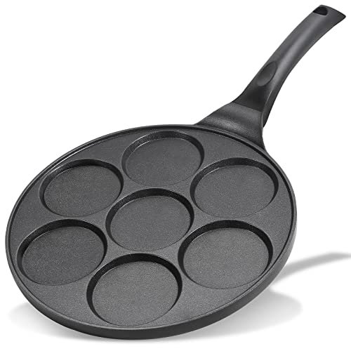 KRETAELY Nonstick Pancake Pan Pancake Griddle With 7-mold Design Mini Pancake Maker With PFOA Free Coating-Black