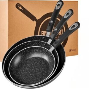 HooJay Nonstick Frying Pan Set-3-Pieces Skillet Set Induction Compatible,8 Inch,9.5 Inch and 11 Inch
