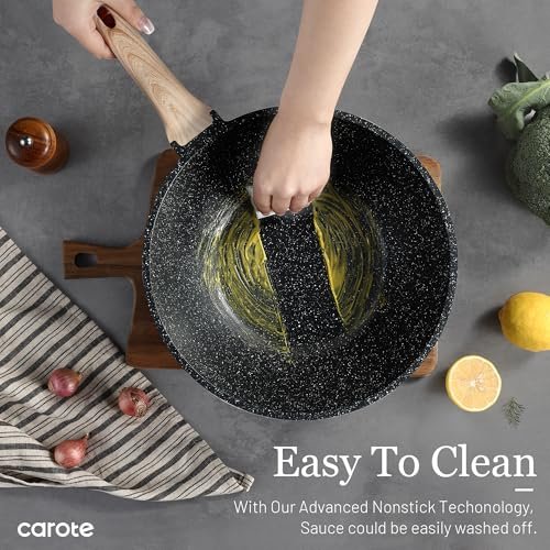 Discover the CAROTE Non Stick Wok with Lid: A Kitchen Must-Have for Every Cook - Image 6