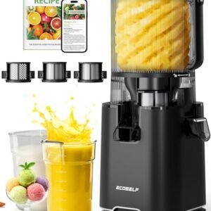 ECOSELF Cold Press Juicer with 3 Filters (For Juice/Sorbet/Nut Milk), Juicer Machines With 6" Wide Mouth Hopper, Upgraded Motor, Juicer for Family Gathering Party, High Juice Yield
