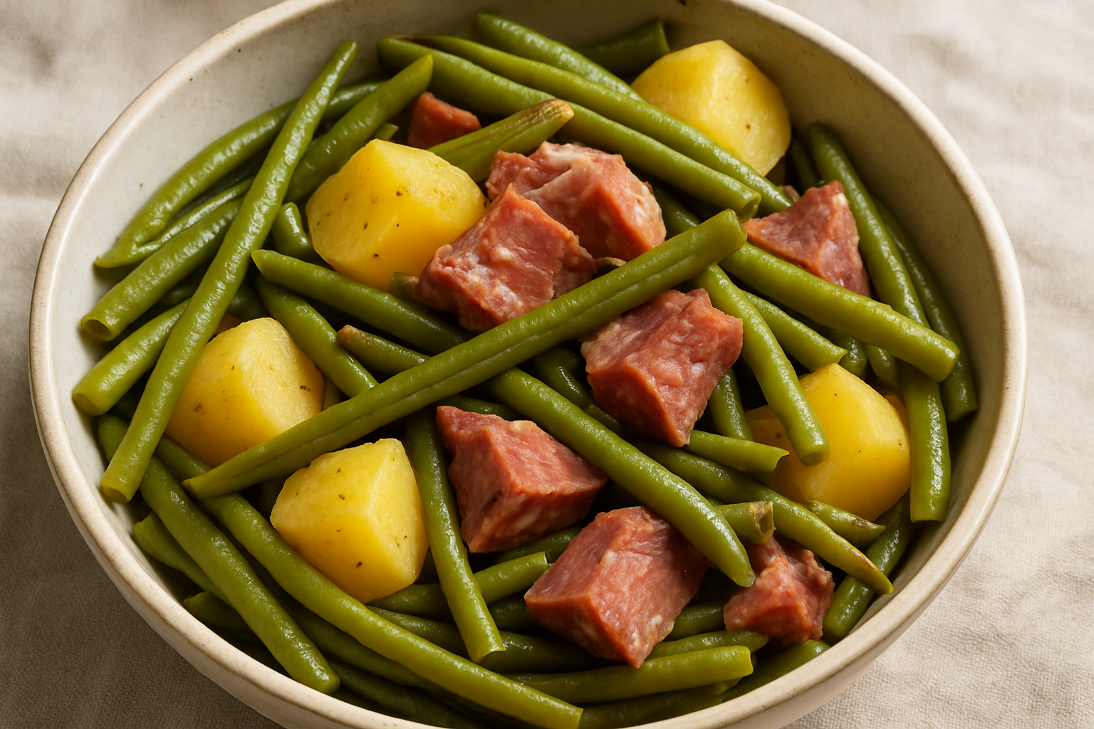 slow cooker ham potatoes and green beans