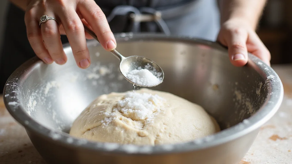 Ultimate Sourdough Focaccia Recipe: Crispy, Chewy, and Full of Flavor - Step 3: Add Starter and Salt