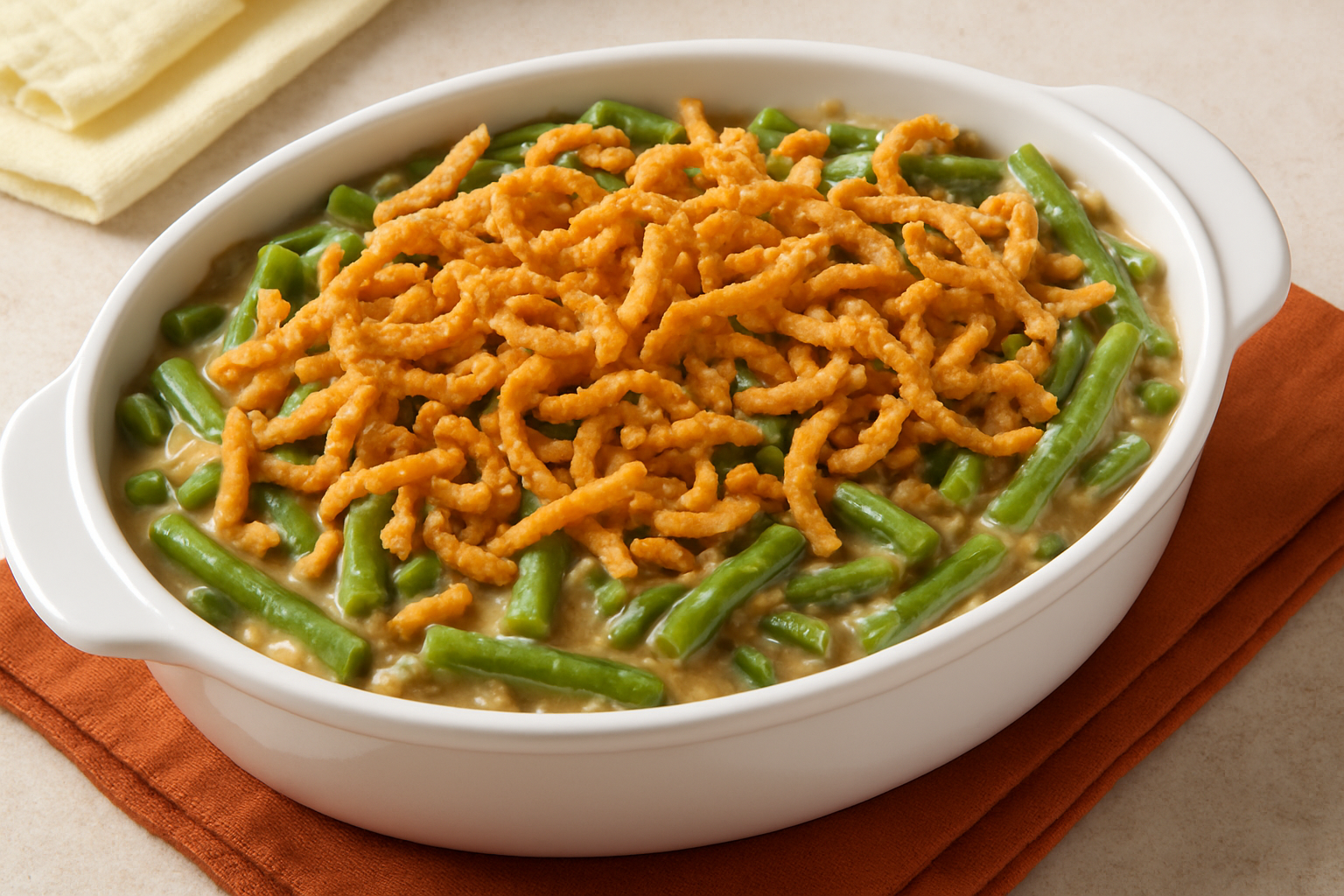 green bean casserole with cheese