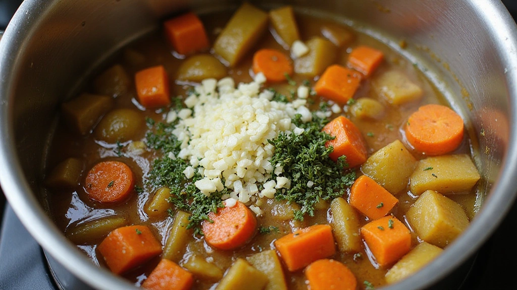 Savory Chicken Noodle Soup: The Best Recipe for a Cozy Night - Step 4: Add Garlic and Seasonings 1