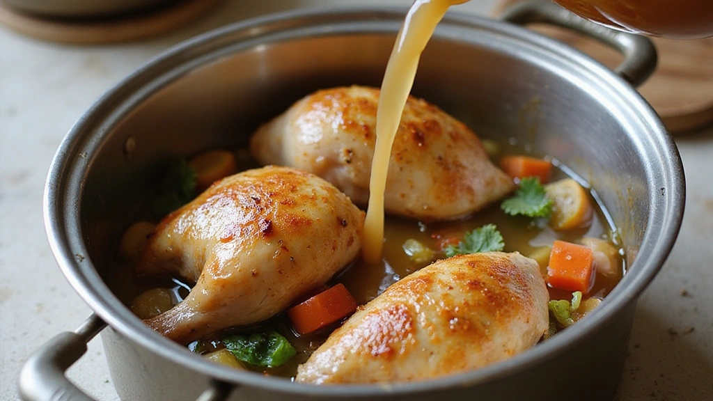 Savory Chicken Noodle Soup: The Best Recipe for a Cozy Night - Step 5: Incorporate Chicken and Stock 1